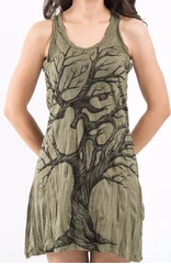 Womens Ohm Tree Tank Dress - HalfMoonMusic
