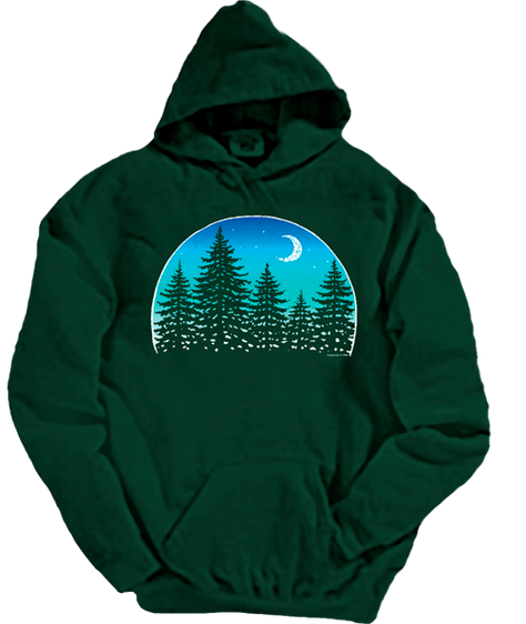 Mens Forest Moon Hoodie - HalfMoonMusic