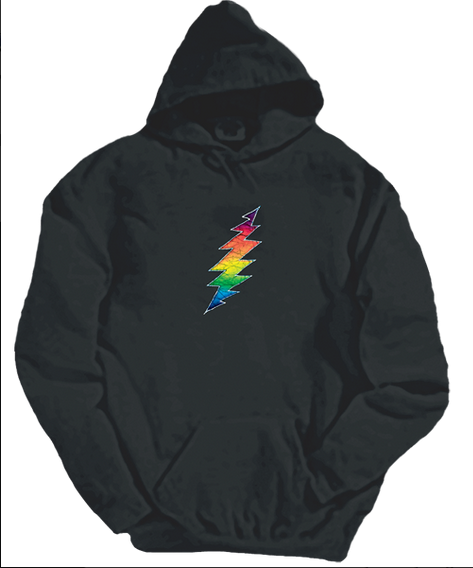 Grateful Dead Rainbow Lightning Bolt Hoodie - HalfMoonMusic