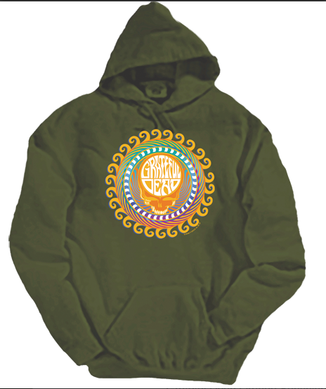 Mens Grateful Dead Orange Sunshine Hoodie - HalfMoonMusic