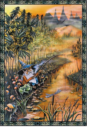 Fishing Gnome Mike DuBois Art Print - HalfMoonMusic