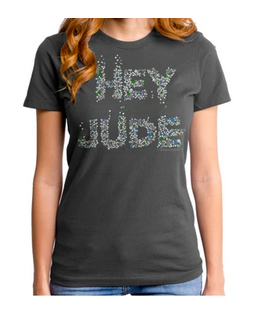 Womens The Beatles Floral Hey Jude T-Shirt - HalfMoonMusic