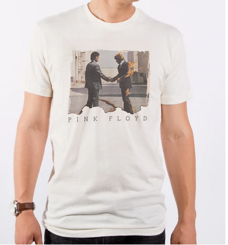 Mens Pink Floyd Wish You Were Here Cream T-Shirt - HalfMoonMusic