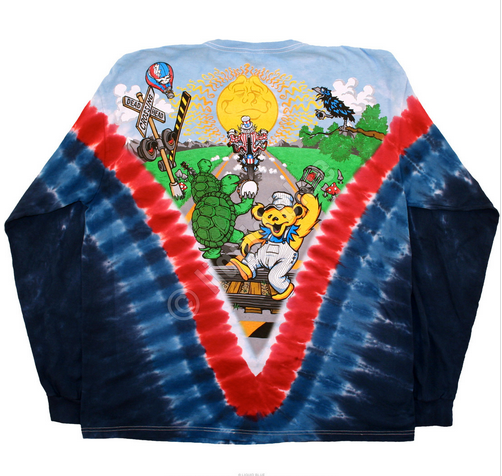 Mens Grateful Dead Moto Sam Tie-Dye LS T-Shirt - HalfMoonMusic