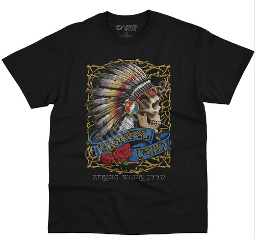 Grateful Dead Spring Tour 1990 Black T-Shirt - HalfMoonMusic