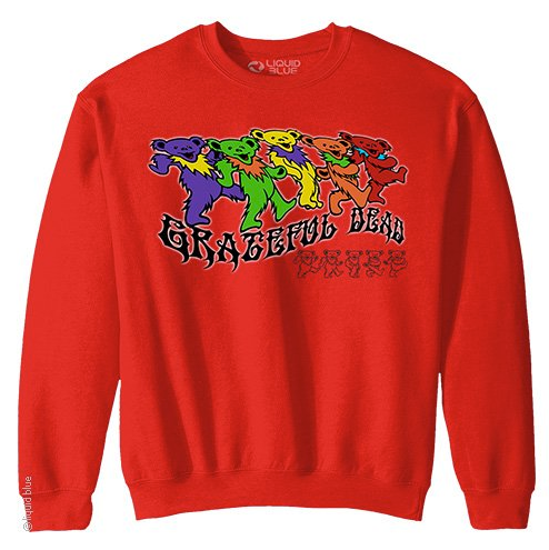 Mens Grateful Dead Trippy Bears Fleece Sweatshirt - HalfMoonMusic