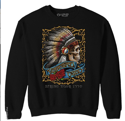 Mens Grateful Dead Spring Tour '90 Fleece Sweatshirt - HalfMoonMusic