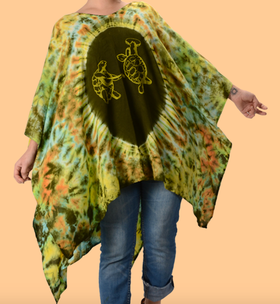 Womens Tie-Dye Grateful Dead Terrapins Poncho - HalfMoonMusic
