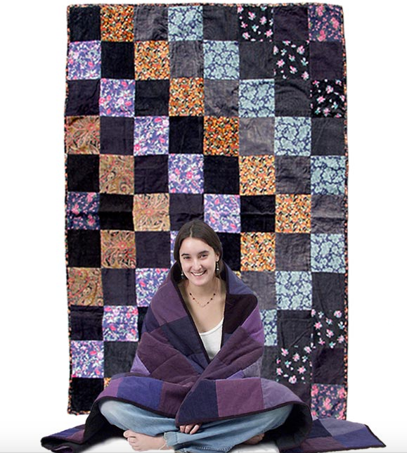 Reycled Patchwork Corduroy Quilt - HalfMoonMusic