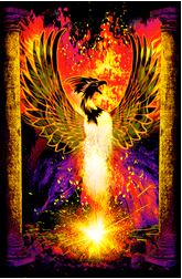 Phoenix Rebirth Non-Flocked Blacklight Poster - HalfMoonMusic