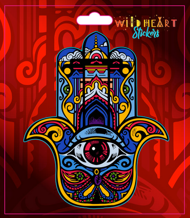Third Eye Hamsa Sticker - HalfMoonMusic