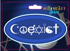Coexist Blue Oval Classic Sticker - HalfMoonMusic