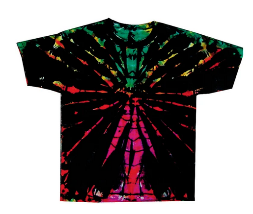 Mens Tie-Dye Black Spiral T-Shirt - HalfMoonMusic