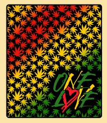 One Love Rasta Leaf Blanket - HalfMoonMusic
