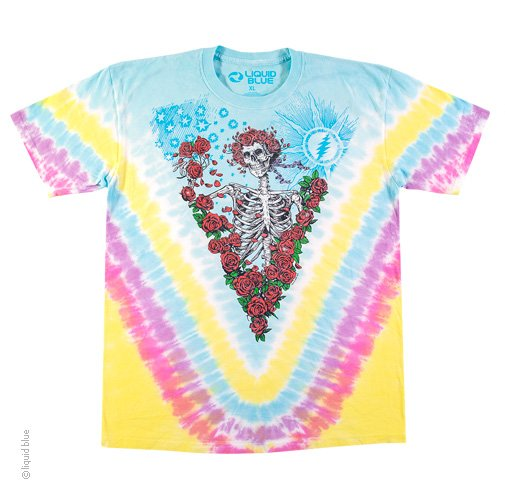 Mens Grateful Dead Bertha Rose Garden Tie-Dye T-Shirt - HalfMoonMusic