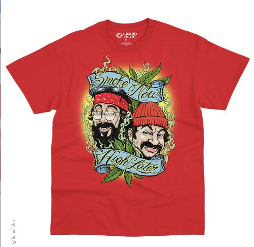 Mens Cheech & Chong Smoke Now High Later T-Shirt - HalfMoonMusic