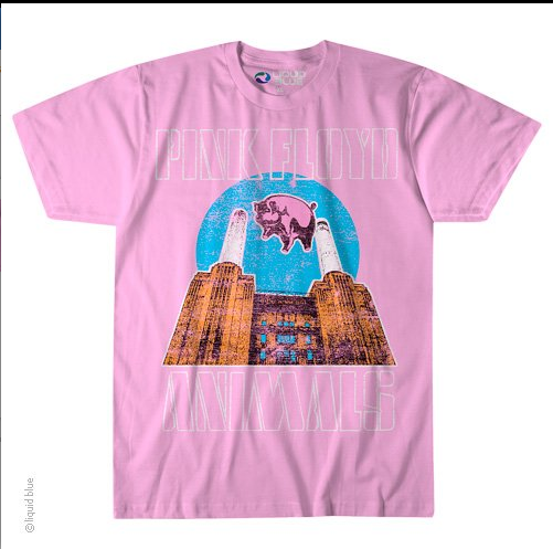 Mens Pink Floyd Animals Pink Pig T-Shirt - HalfMoonMusic