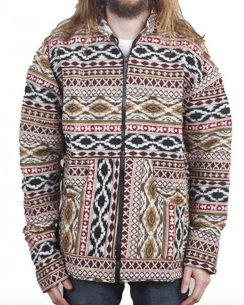Diamond Print Zip-Up Baja Hoodie - HalfMoonMusic