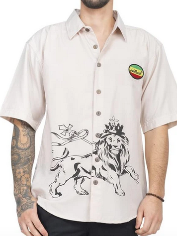 rasta dress shirt Pan-african Clothing, Red Gold Green RBG Short Sleeve Casual Dress Shirt for Men - Black Pride Rasta - Color Block Button-up Unisex Shirt