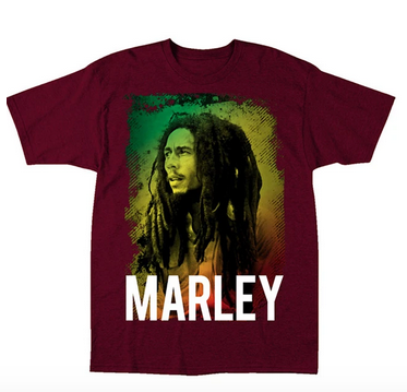 Mens Bob Marley Portrait T-Shirt - HalfMoonMusic