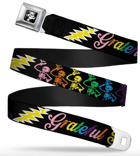 Grateful Dead Everything Grateful Seatbelt Buckle Belt - HalfMoonMusic