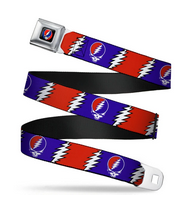 Grateful Dead Stealie & Bolts Seatbelt Buckle Belt - HalfMoonMusic