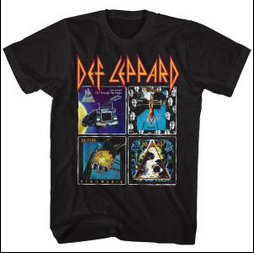 Mens Def Leppard 80s Albums T-Shirt - HalfMoonMusic