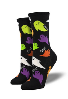 Womens Boo Ghost Socks - HalfMoonMusic
