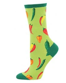 Womens A Little Chili Pepper Socks - HalfMoonMusic