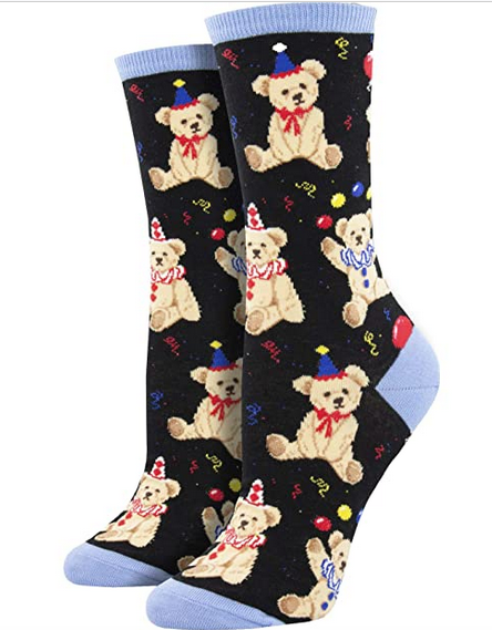 Womens Party Bear Socks - HalfMoonMusic