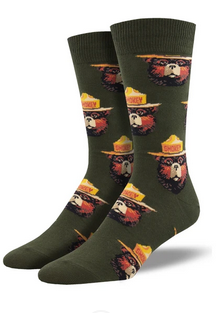 Mens Smokey the Bear Socks - HalfMoonMusic