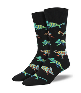Mens Crazy Chameleon Socks - HalfMoonMusic
