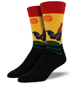 Mens Early Riser Rooster Socks - HalfMoonMusic