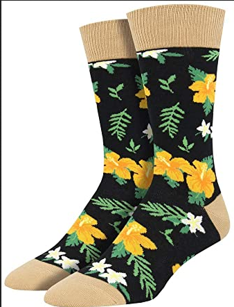 Mens Aloha Floral Socks - HalfMoonMusic
