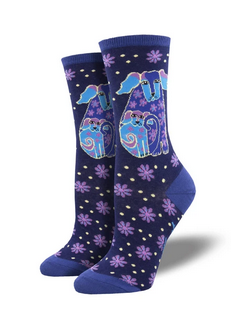 Womens Laurel Burch Celestial Dog Socks - HalfMoonMusic
