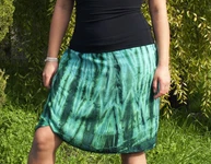 Womens Tie-Dye Short Wrap Skirt - HalfMoonMusic