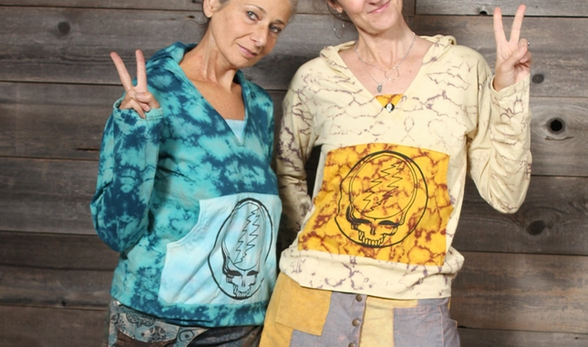 Womens Cotton Tie-Dye Grateful Dead SYF Print Pullover Hoodie - HalfMoonMusic