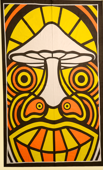 Mushroom Madness Face Tapestry - HalfMoonMusic