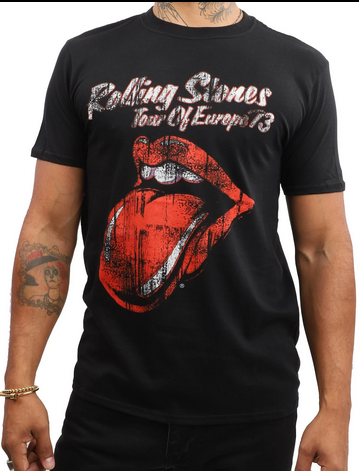 Mens Rolling Stones Tour of Europe '73 T-Shirt - HalfMoonMusic
