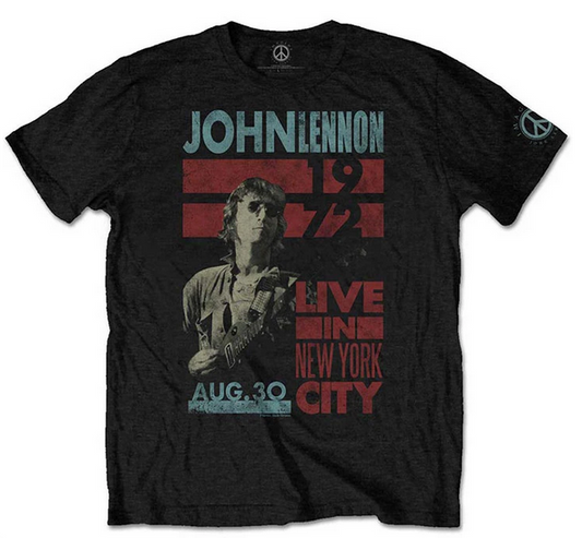 Ladies John Lennon Live In NYC T-Shirt - HalfMoonMusic
