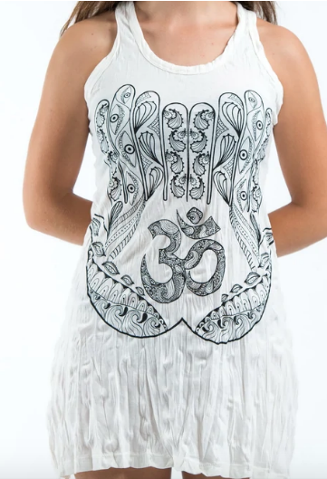 Womens Ohm Hands Tank Dress - HalfMoonMusic