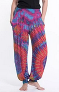 Womens Spandex Tie-Dye Cuff Ankle Leggings - HalfMoonMusic