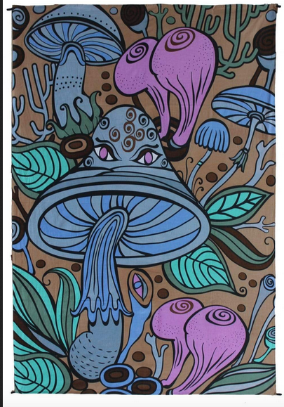 Shroom Teacher Art Tapestry - HalfMoonMusic
