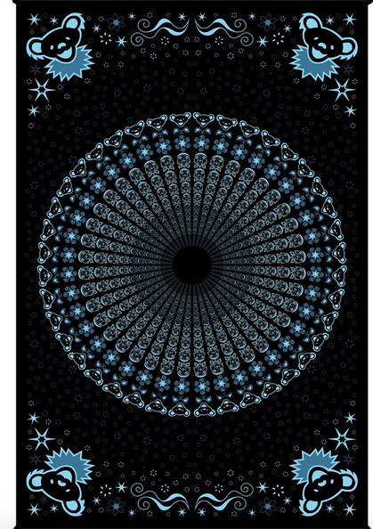 Grateful Dead Dark Peacock Bear Tapestry - HalfMoonMusic