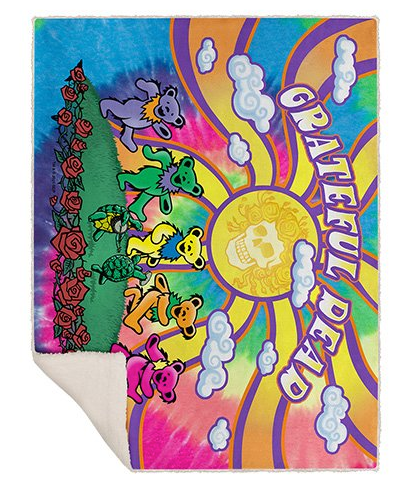Grateful Dead Sunshine Dancing Bears Blanket - HalfMoonMusic