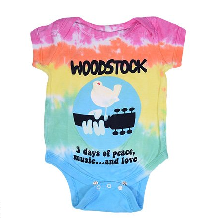 Woodstock Tie-Dye Banded Rainbow Onesie - HalfMoonMusic