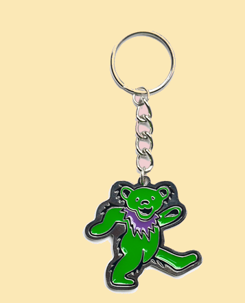 Green Dancing Bear Keychain - HalfMoonMusic