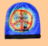 Woodstock Peace Sign Fleece Beanie - HalfMoonMusic