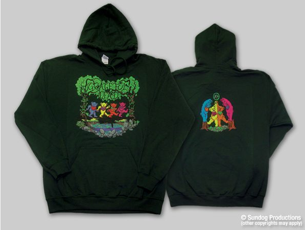 Mens Grateful Dead Wood Bears Hoodie - HalfMoonMusic