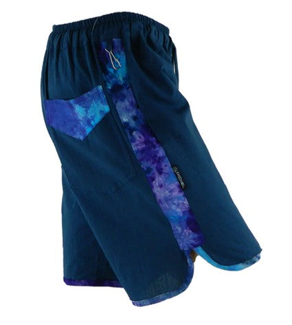 Mens Summer Shorts W/ Tie-Dye Side Accents - HalfMoonMusic